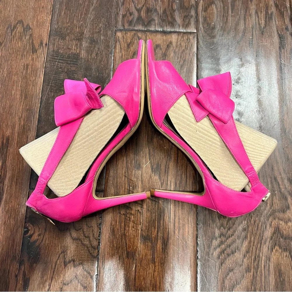 Kate Spade Imelda Zip Back Pink Fuschia Bow High Heels